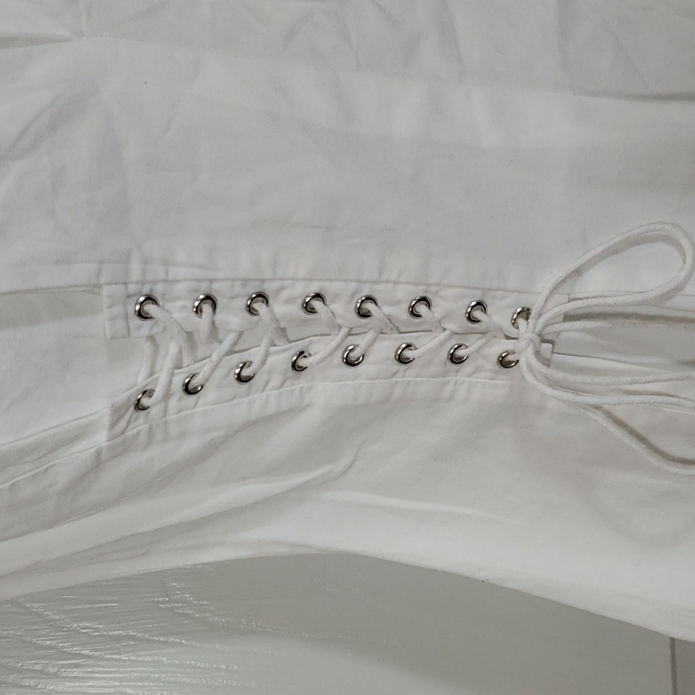 Zara Sleeveless White Double Lace Up Side Zip Corset Top SZ S - Picture 2 of 7